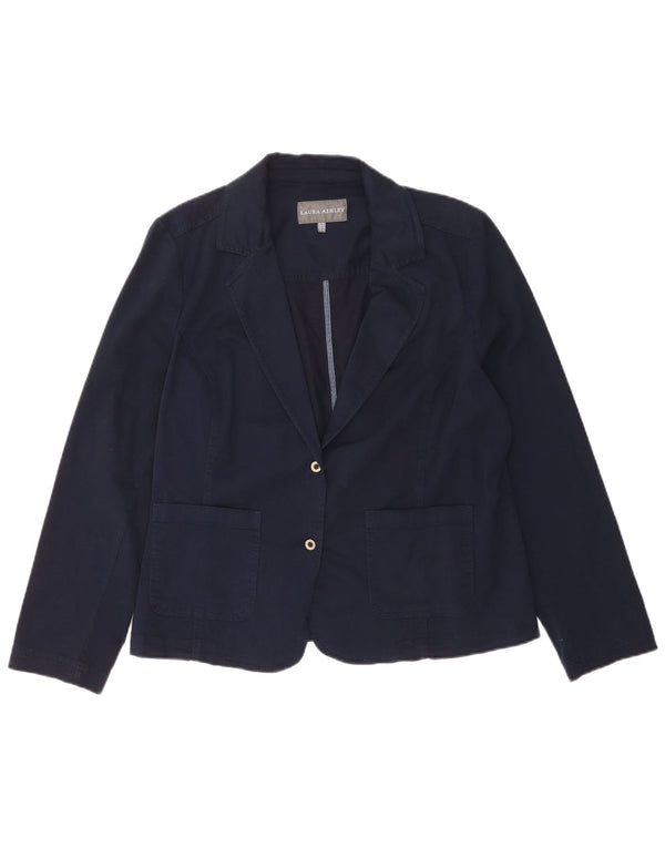 Laura Ashley Γυναικείο σακάκι 2 κουμπιών UK 18 XL Navy Blue Cotton