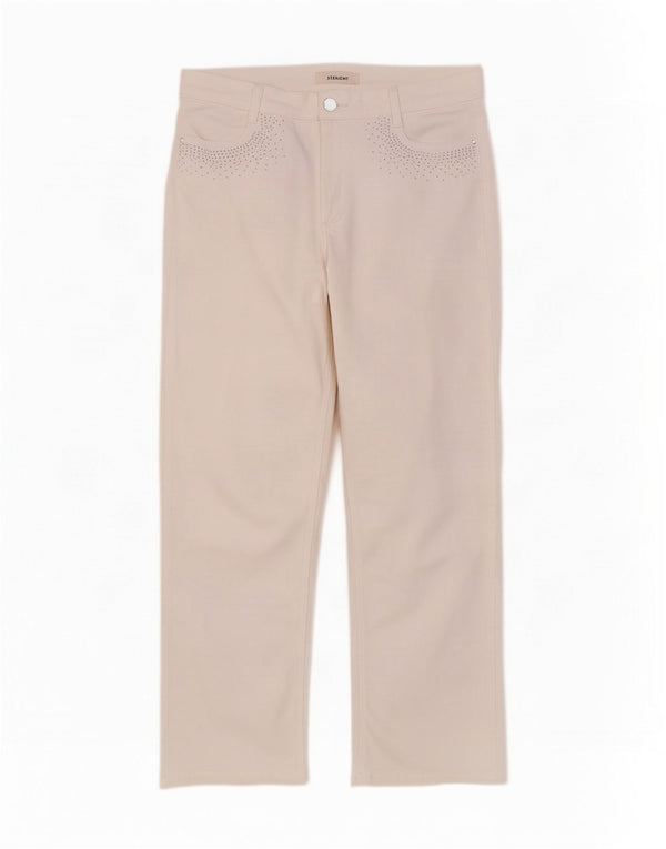 Marks & Spencer Γυναικεία ίσια τζιν UK 14 Large W32 L29 Λευκό βαμβακερό