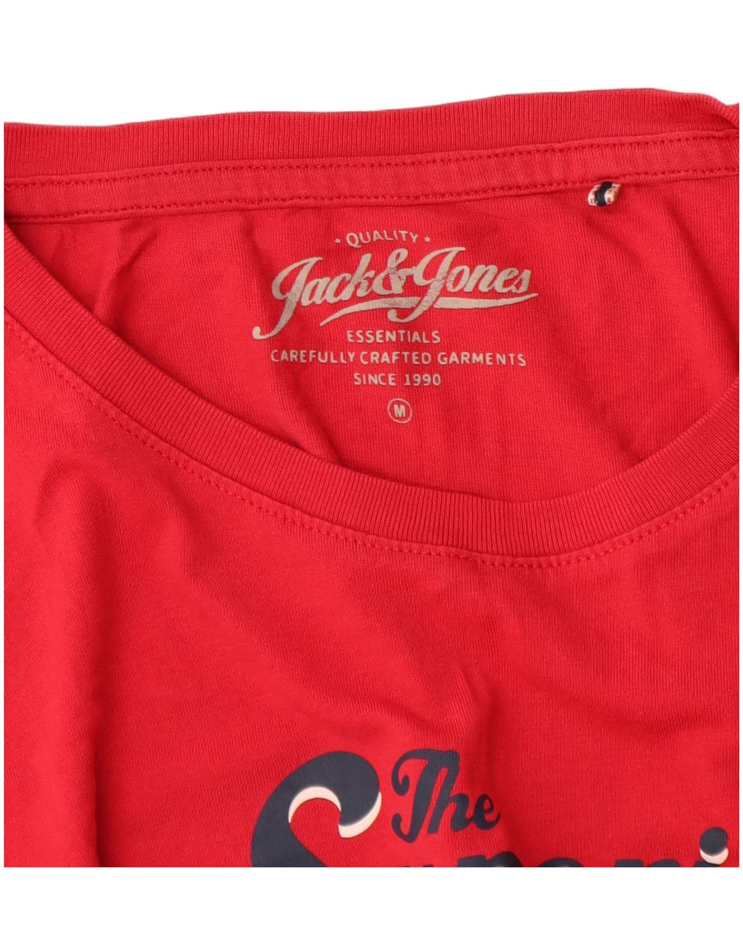 Jack & Jones Ανδρικό T-Shirt Denizen Γραφικό Μπλουζάκι μεσαίο κόκκινο βαμβακερό