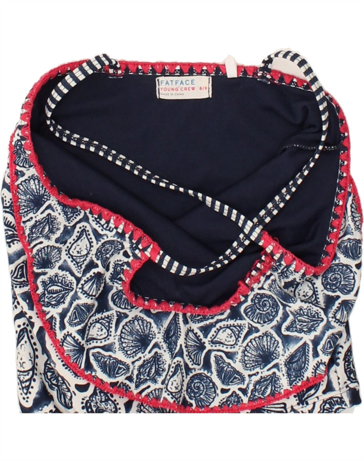 FAT FACE Girls Abstract Pattern Cami Top 8-9 Years Navy Blue Polyamide | Vintage Fat Face | Thrift | Second-Hand Fat Face | Used Clothing | Messina Hembry 