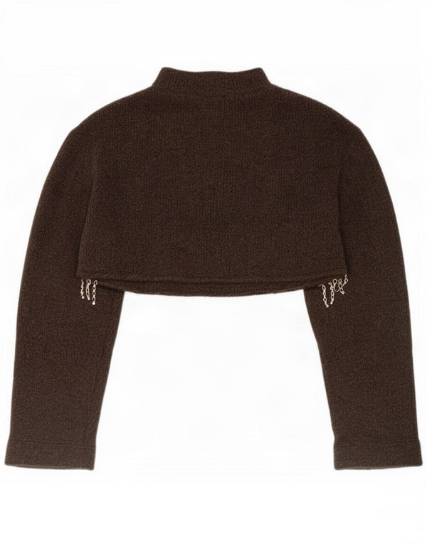 Zara Γυναικείο Bolero Jumper UK 16 Large Brown Ακρυλικό