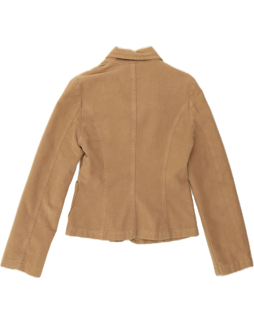 BENETTON Womens 3 Button Blazer Jacket IT 40 Small Beige Cotton Vintage Benetton and Second-Hand Benetton from Messina Hembry 