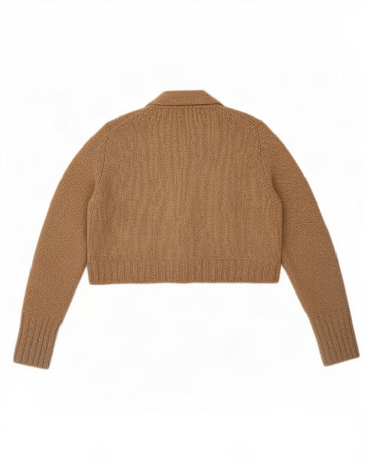 Zara Γυναικεία Ζακέτα Crop UK 10 Small Beige Polyester
