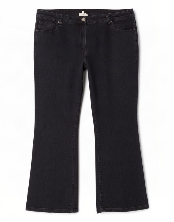 Marks & Spencer Γυναικείο Αυτόγραφο Bootcut Jeans UK 22 3XL W42 L31 Μαύρο