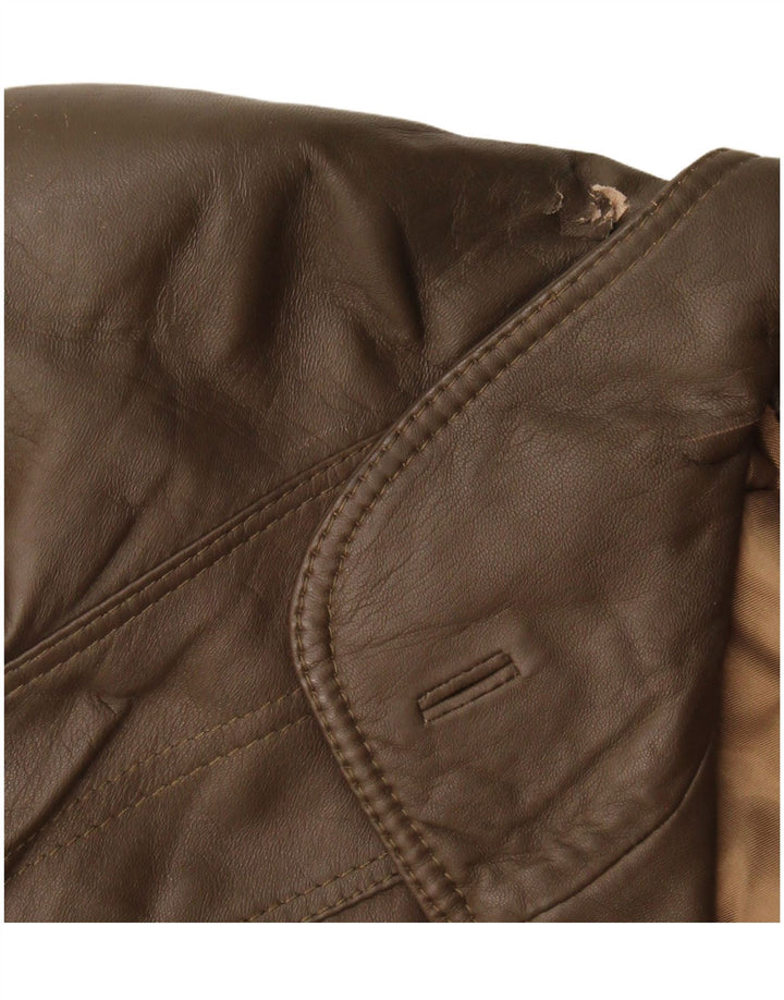 Vintage Γυναικείο Δερμάτινο Μπουφάν UK 16 Large Brown