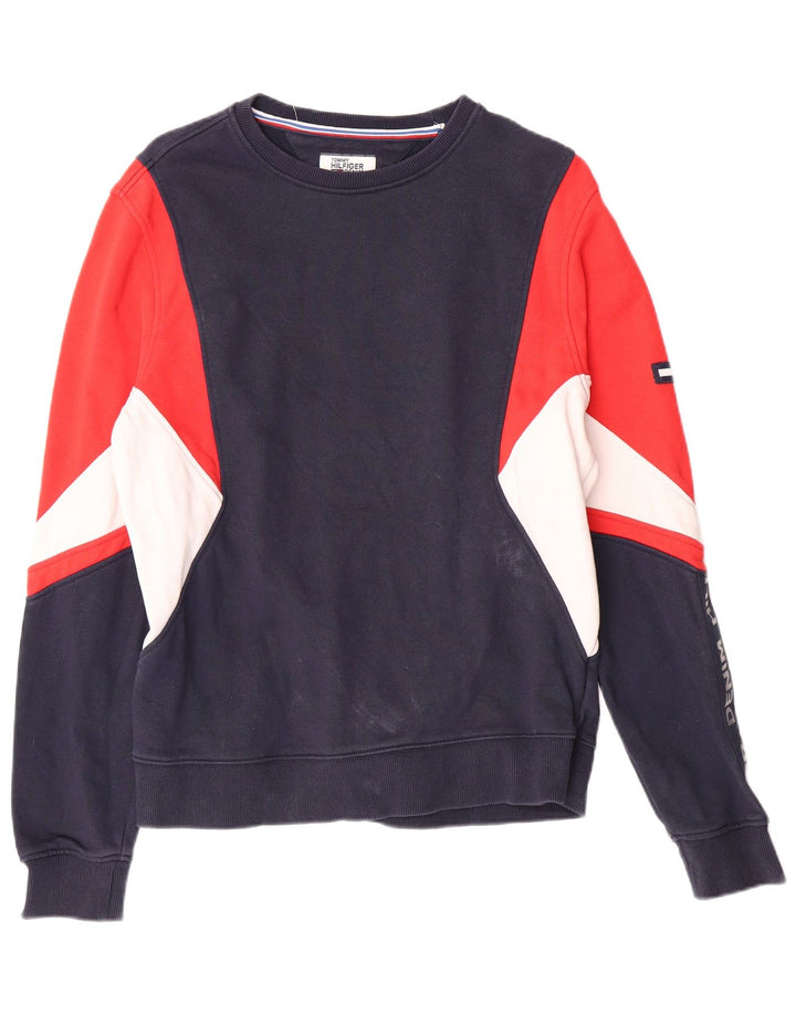 Ανδρικό γραφικό φούτερ TOMMY HILFIGER Jumper Medium Navy Blue Colourblock