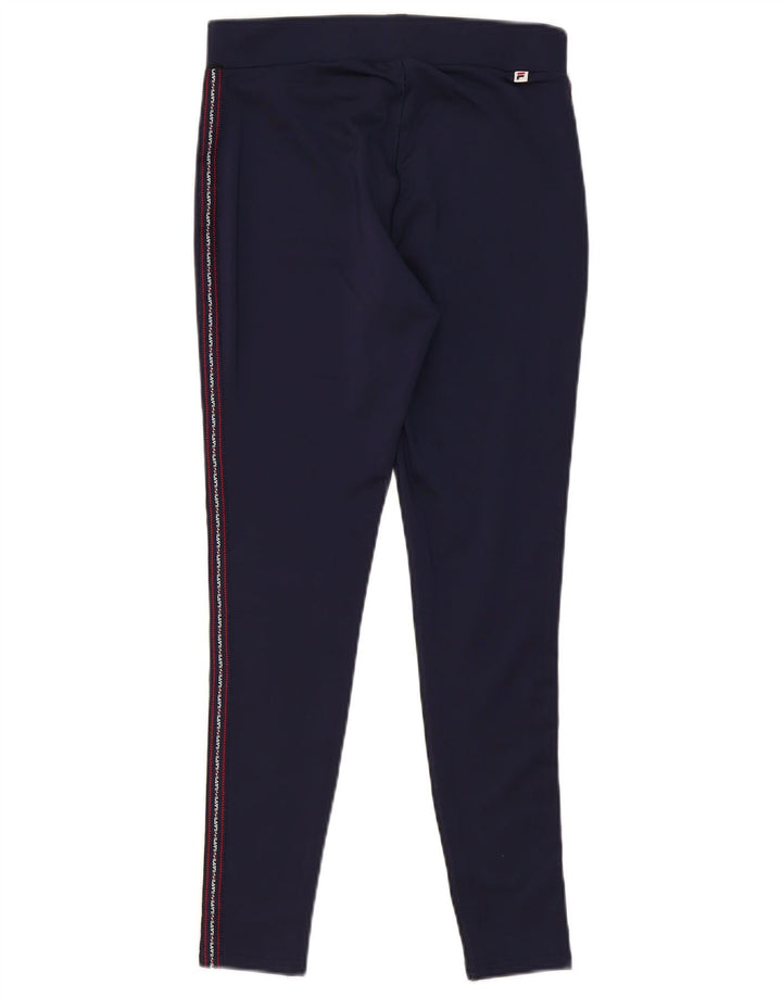 FILA Womens Graphic Leggings UK 10 Small  Navy Blue Polyester