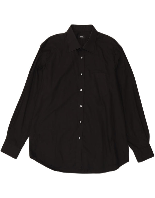 Ανδρικό πουκάμισο Hugo Boss Μέγεθος 45 17 3/4 XL Μαύρο βαμβακερό