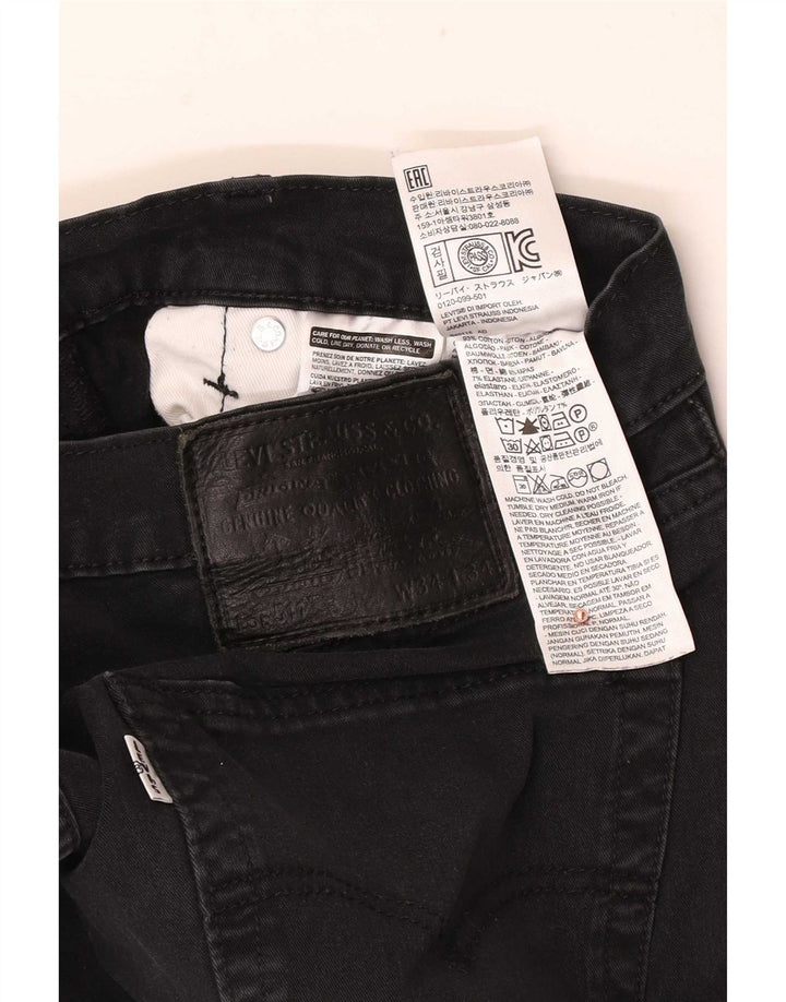 Levi's Mens 511 Slim Jeans W34 L34 Μαύρο βαμβακερό