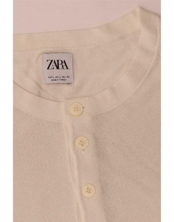 Ανδρικό T-Shirt Zara Top Large White Viscose