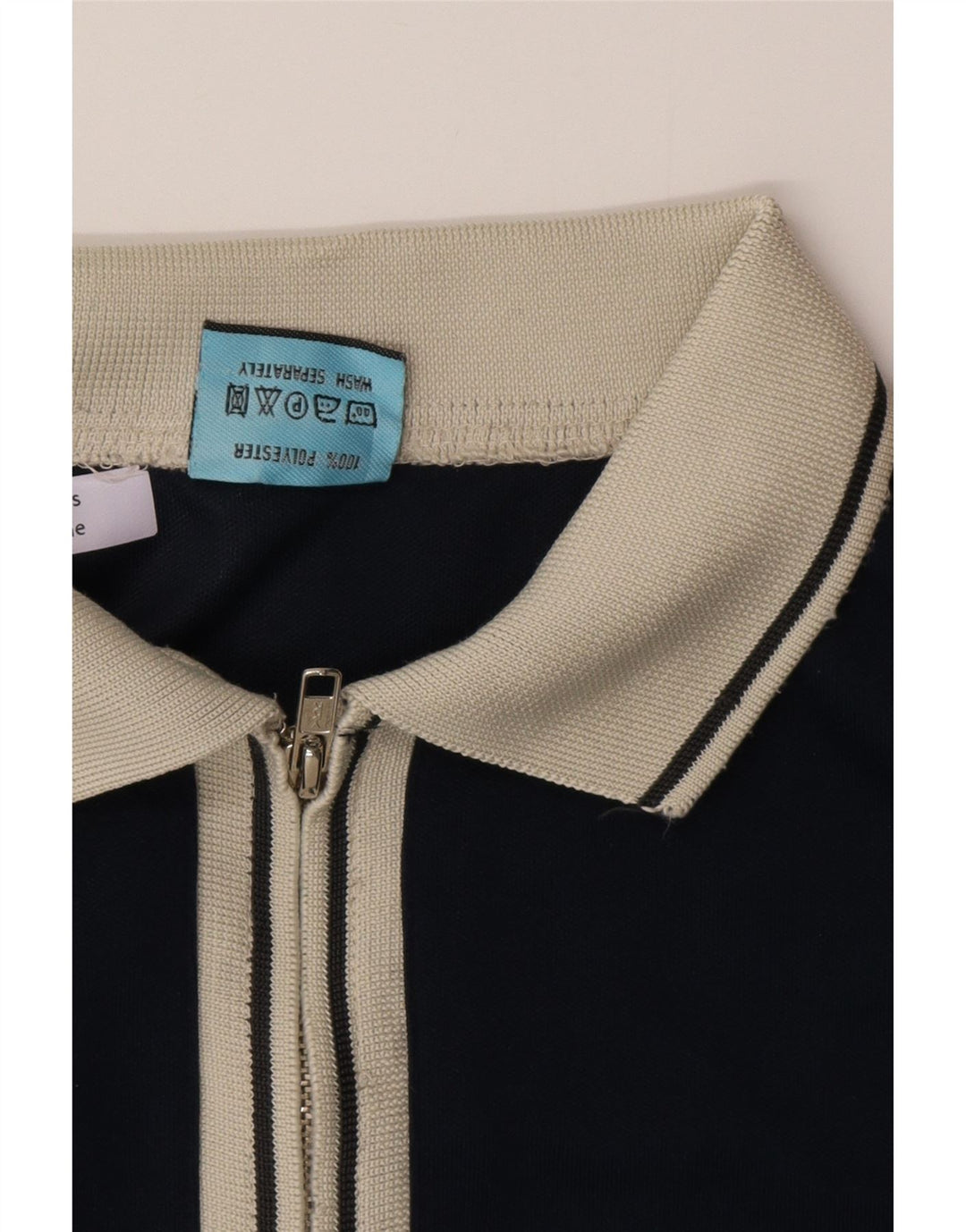 Ανδρικό πουκάμισο πόλο Fishbone Medium Navy Blue Colourblock Πολυεστέρας