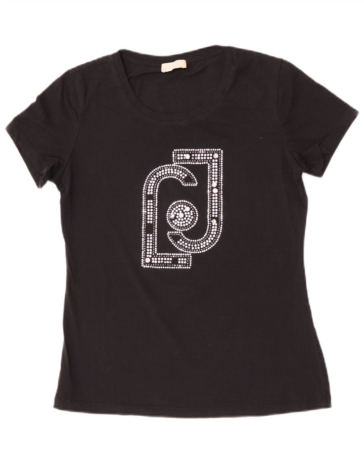 Γυναικείο γραφικό T-Shirt Liu Jo UK 12 Medium Black