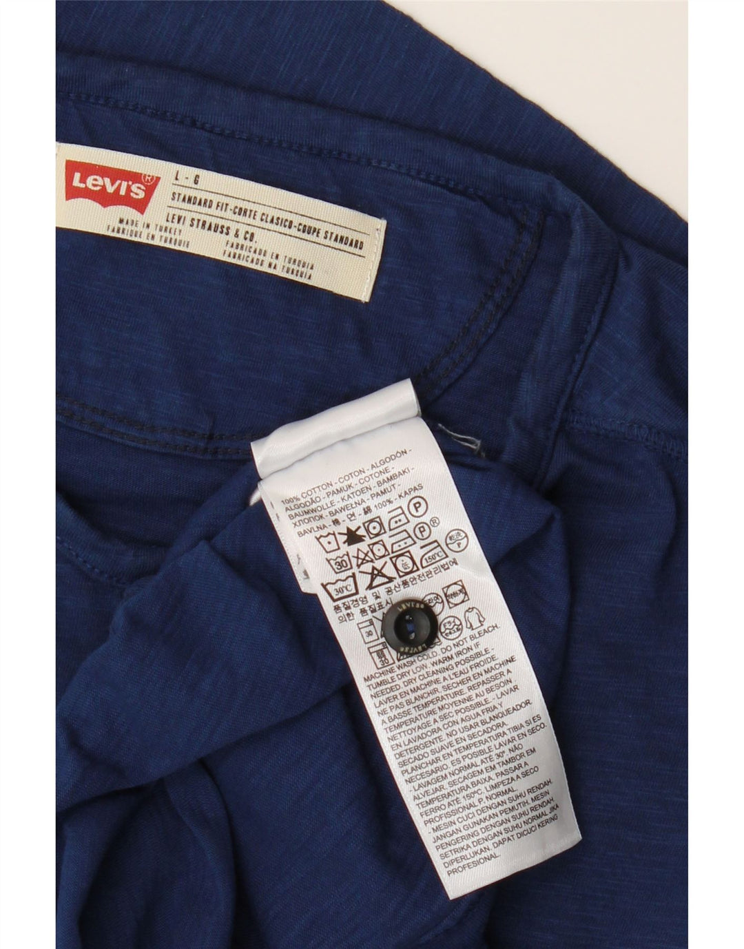 Ανδρικό τοπ Levi's Standard Fit Μακρυμάνικο μεγάλο μπλε βαμβακερό