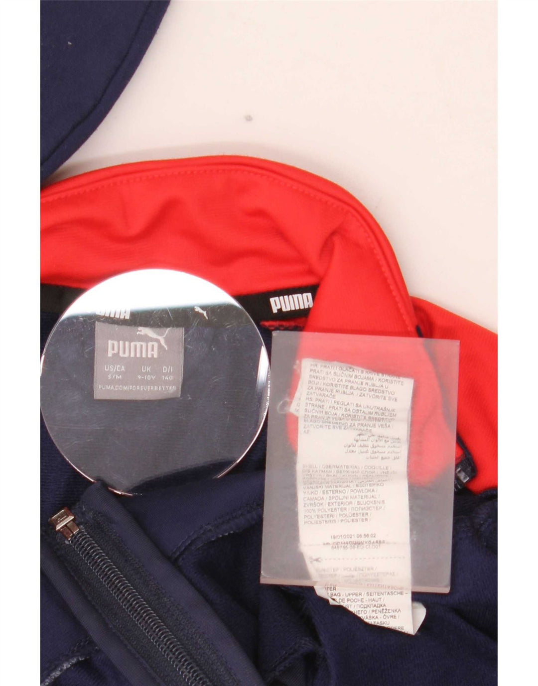 Puma Boys Graphic αθλητική φόρμα Top μπουφάν 9-10 ετών Navy Blue Colorblock