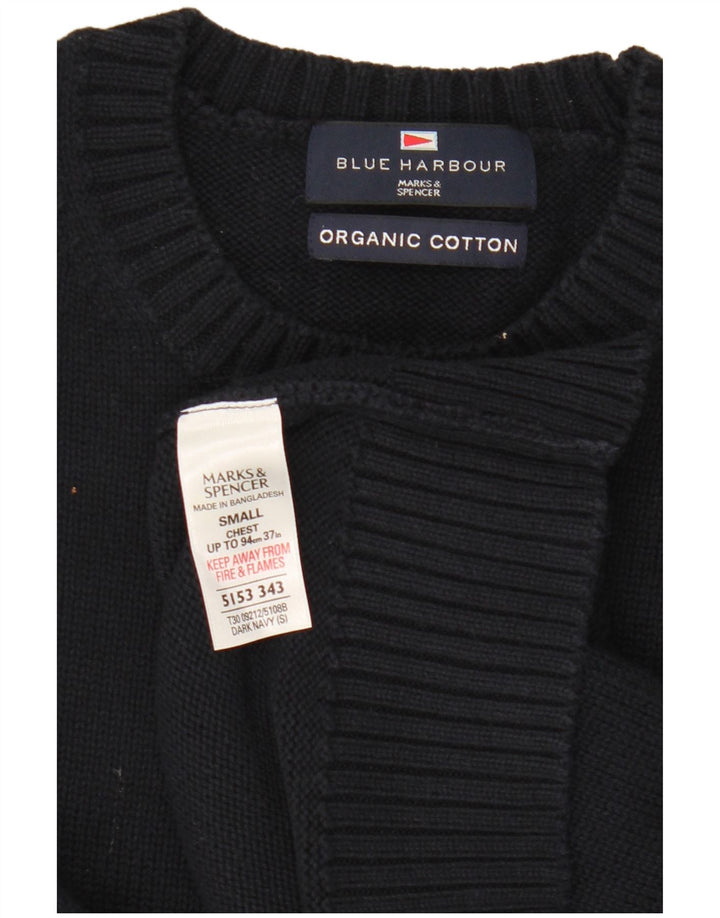 Marks & Spencer Ανδρικό μπλε πουλόβερ με λαιμόκοψη Harbor Crew Small Navy Blue