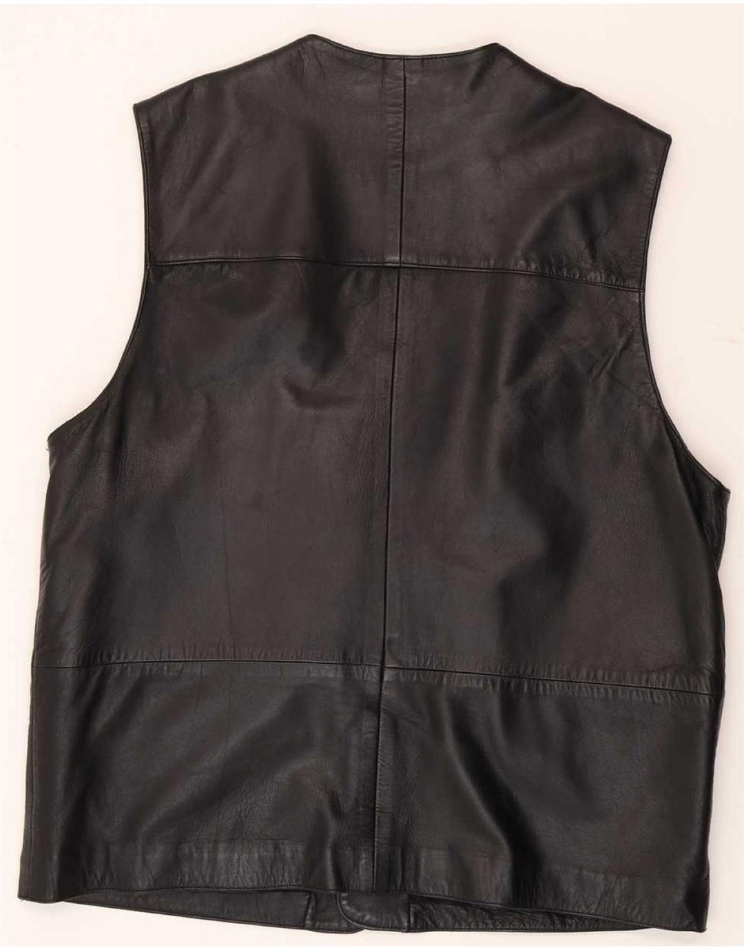Vintage Ανδρικό Δερμάτινο Gilet UK 38 Medium Black