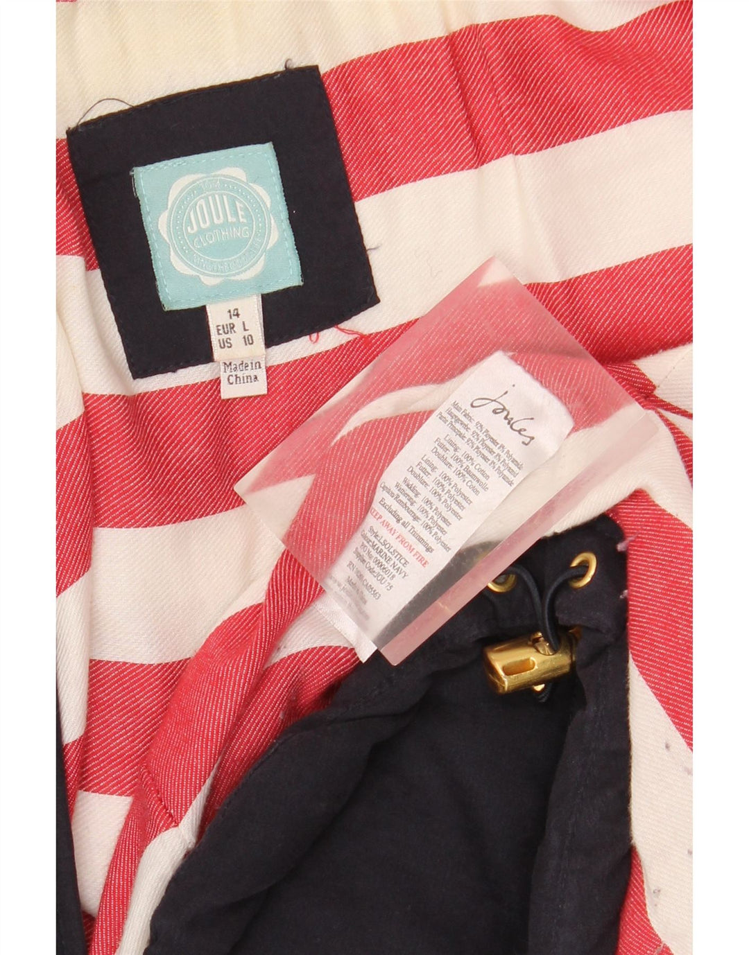 JOULES Γυναικείο μπουφάν UK 14 Large Navy Blue Polyester