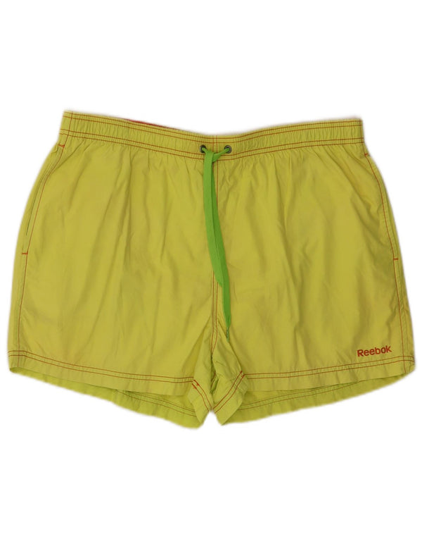 Reebok Mens Swimming Shorts Large Yellow Polyester