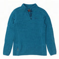 Mountain Warehouse Γυναικεία φούτερ με λαιμό με κουμπιά Jumper UK 12 Medium Blue
