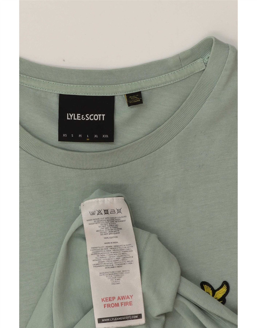 Lyle & Scott Ανδρικό T-Shirt Top μεγάλο πράσινο βαμβακερό