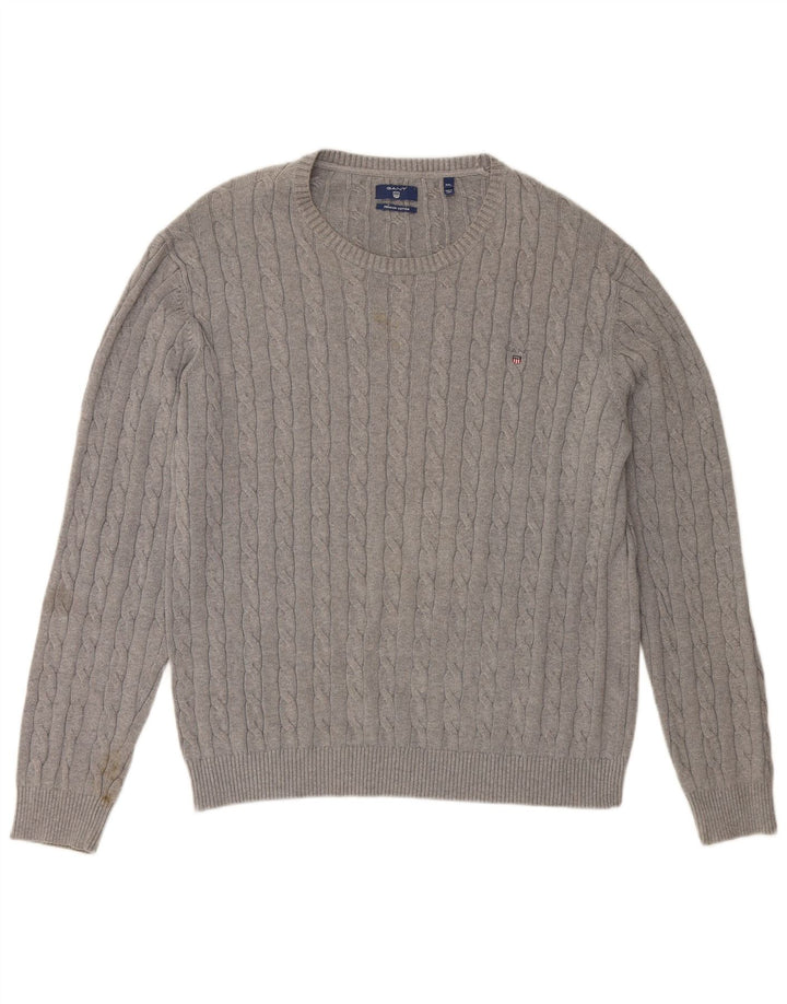 Ανδρικό πουλόβερ GANT Crew Neck Jumper 3XL Γκρι βαμβακερό