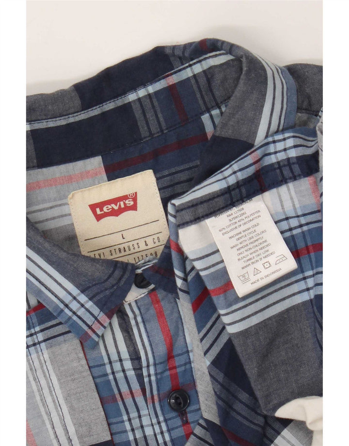 Ανδρικό κοντομάνικο πουκάμισο Levi's μεγάλο μπλε ναυτικό βαμβακερό
