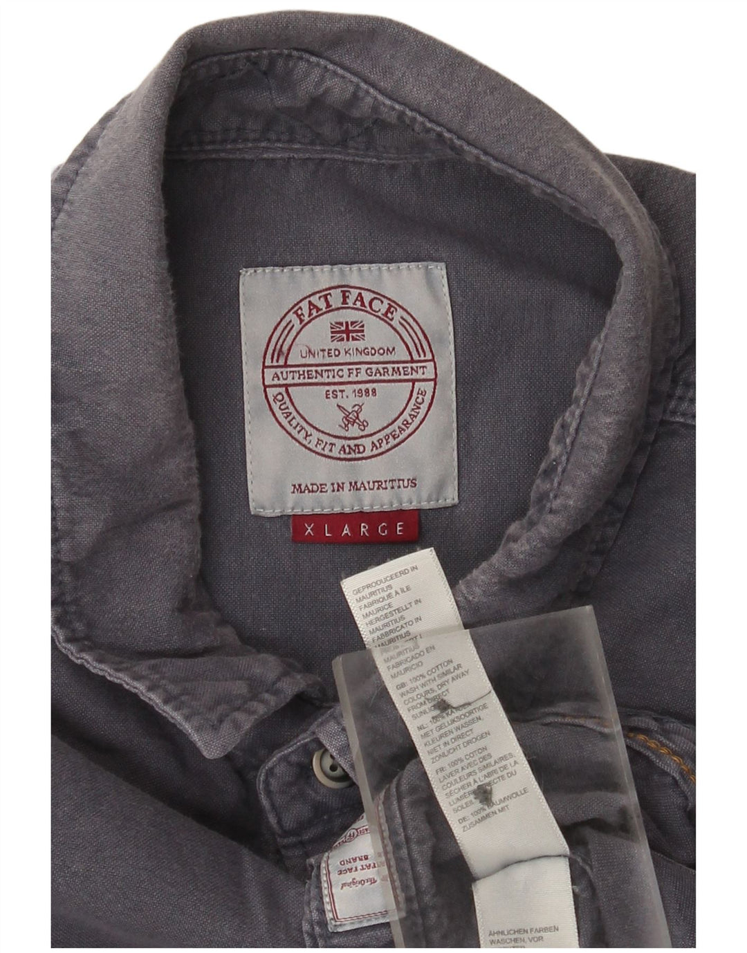 Ανδρικό πουκάμισο Fat Face XL Navy Blue Cotton
