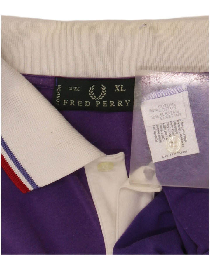 FRED PERRY Ανδρικό πουκάμισο πόλο XL Μωβ βαμβακερό