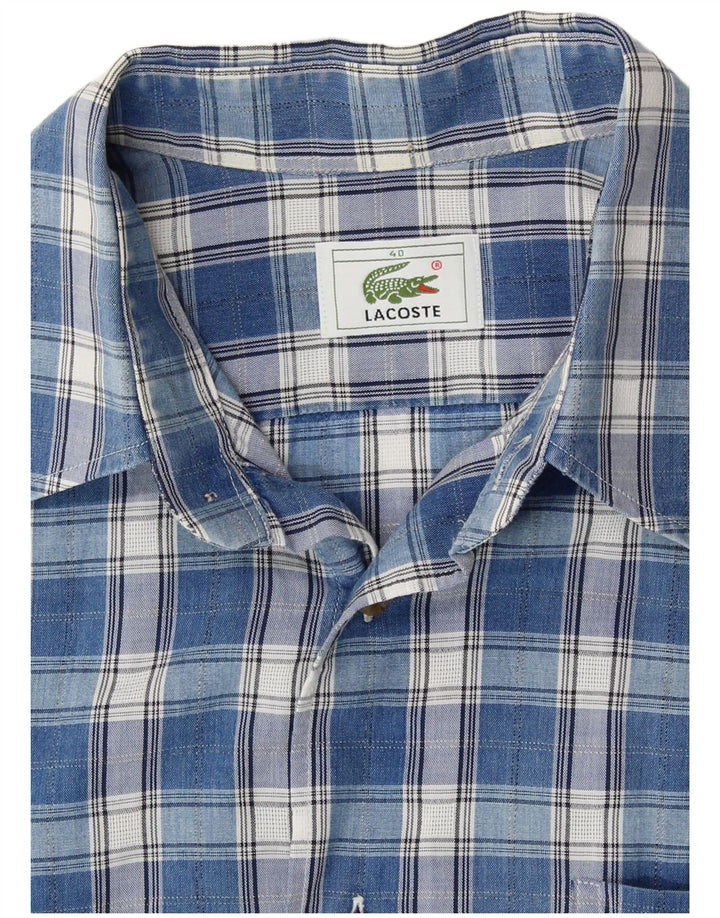 Ανδρικό κοντομάνικο πουκάμισο LACOSTE Μέγεθος 40 Medium Blue Check