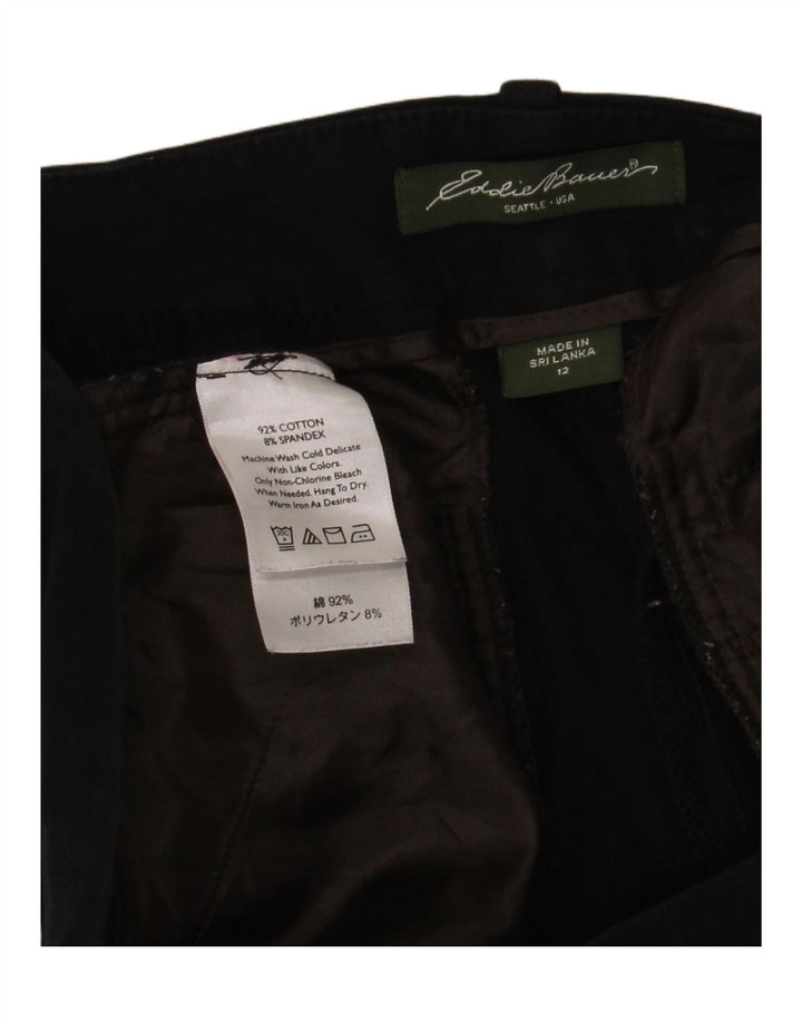 Eddie Bauer Γυναικείο Bootcut Casual Παντελόνι US 12 Large W34 L34 Μαύρο βαμβακερό