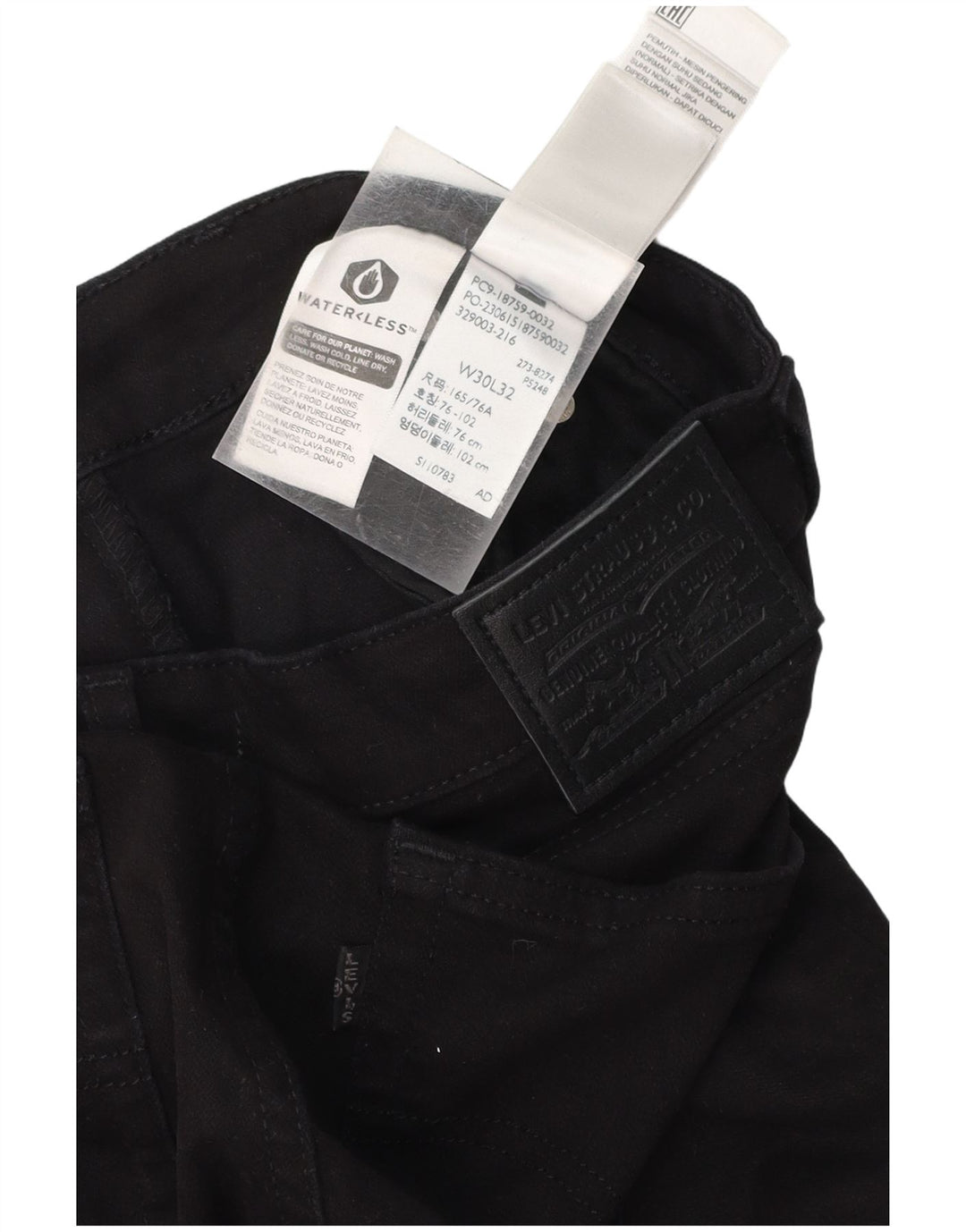 LEVI'S Γυναικείο 725 ψηλό μποτάκι τζιν W30 L32 μαύρο βαμβακερό