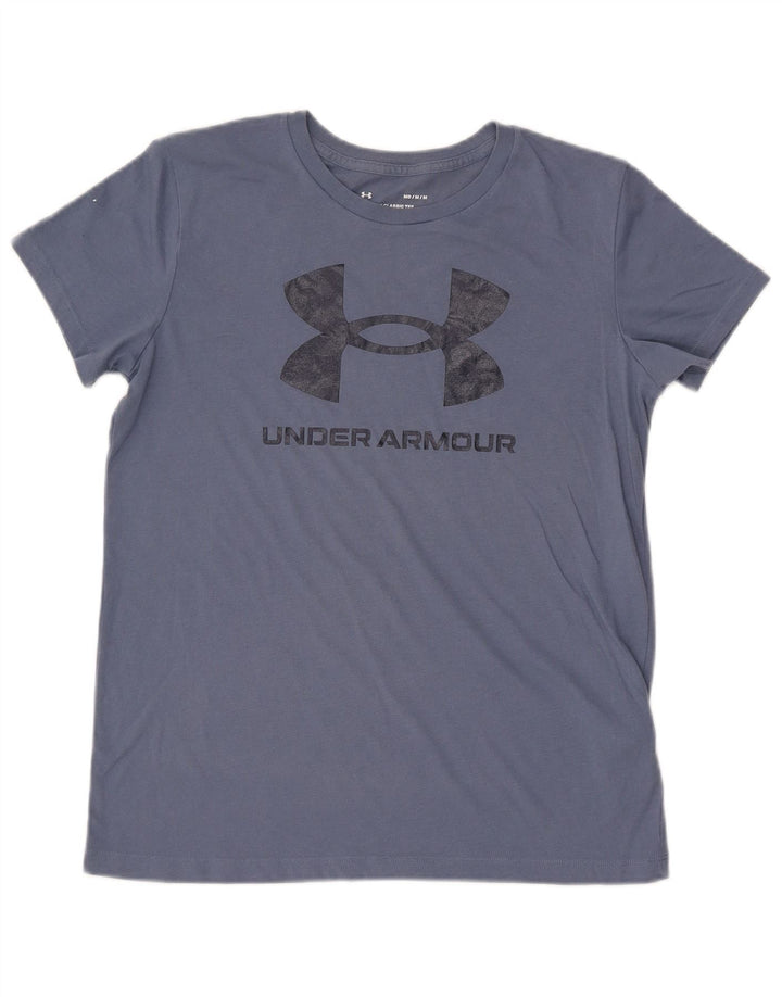 Ανδρικό γραφικό μπλουζάκι Under Armour Top από μεσαίο μπλε βαμβακερό
