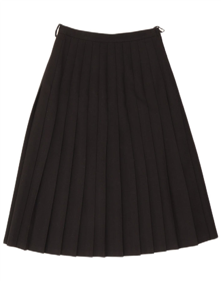 VINTAGE Γυναικεία ψηλόμεση μαχαίρι πλισέ φούστα EU 40 Medium W26 Μαύρο μαλλί