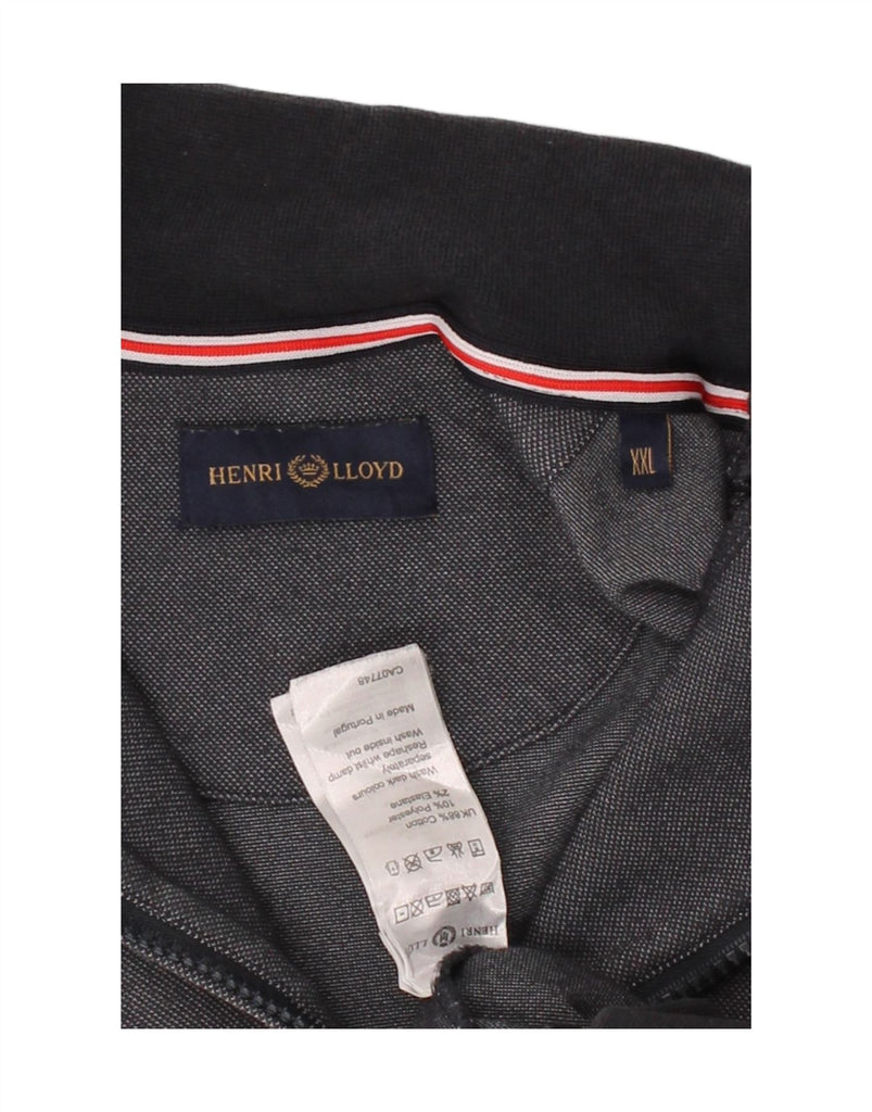 HENRI LLOYD Mens Zip Neck Sweatshirt Jumper 2XL Navy Blue Cotton Vintage Henri Lloyd and Second-Hand Henri Lloyd from Messina Hembry 