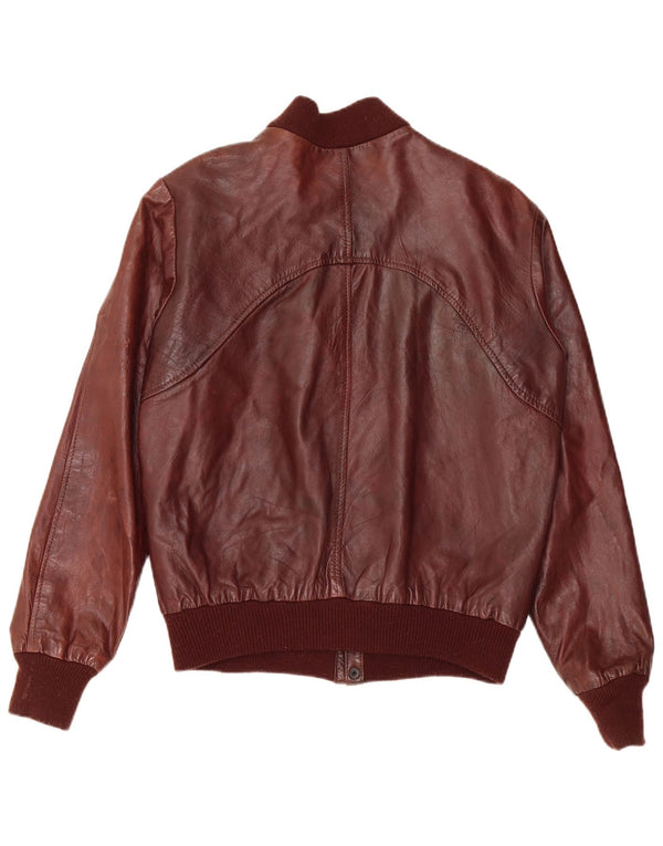 C&A Ανδρικό Δερμάτινο Μπουφάν UK 38 Medium Burgundy Leather