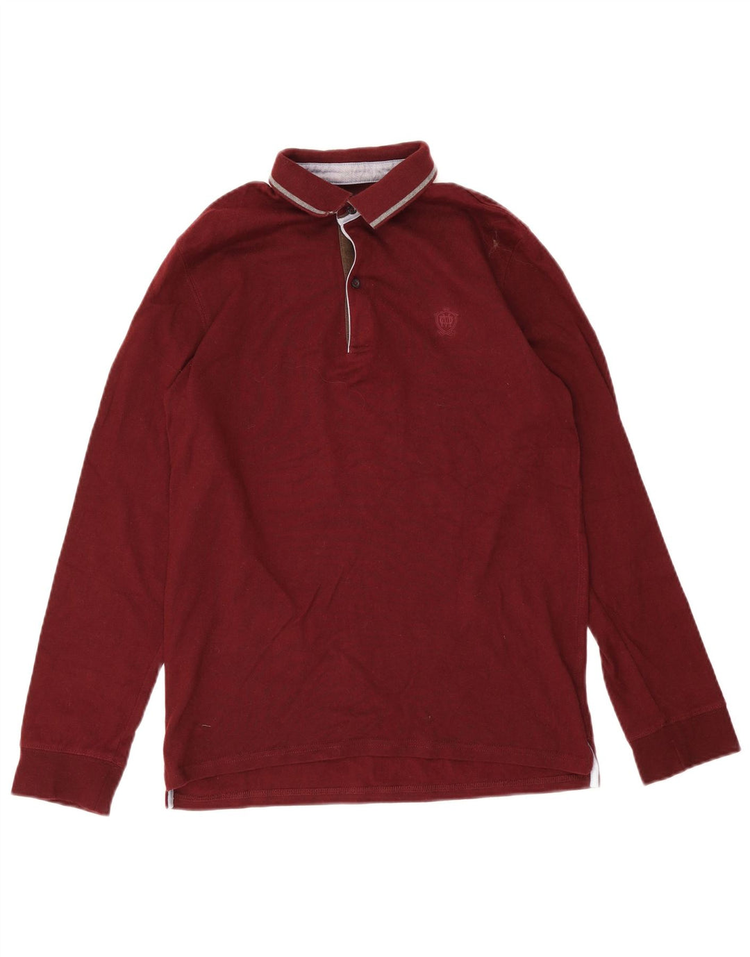 Ανδρικό μακρυμάνικο μπλουζάκι πόλο Massimo Dutti, μικρό μπορντό