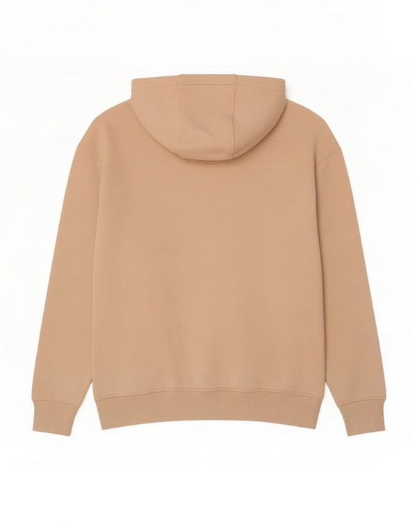 Zara Mens Hoodie Jumper Μεγάλο Μπεζ Βαμβακερό