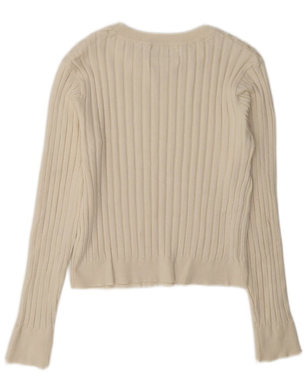 Zara Girls Crew Neck Jumper πουλόβερ 13-14 Years Off White Viscose