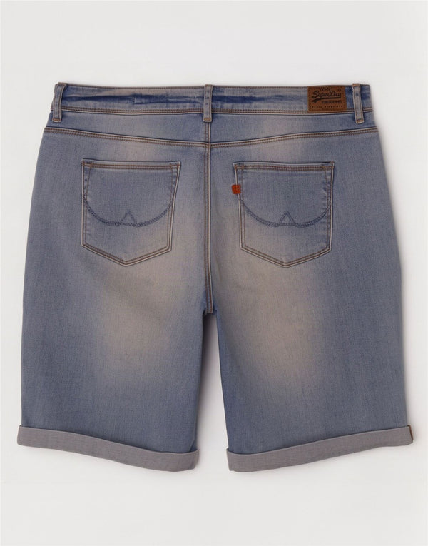 Superdry γυναικείο βερμούδα Skinny τζιν σορτς W30 μεσαίο μπλε βαμβακερό