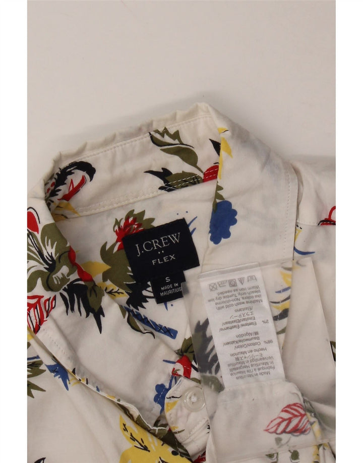J. CREW Ανδρικό Flex κοντομάνικο πουκάμισο Μικρό λευκό φλοράλ βαμβακερό