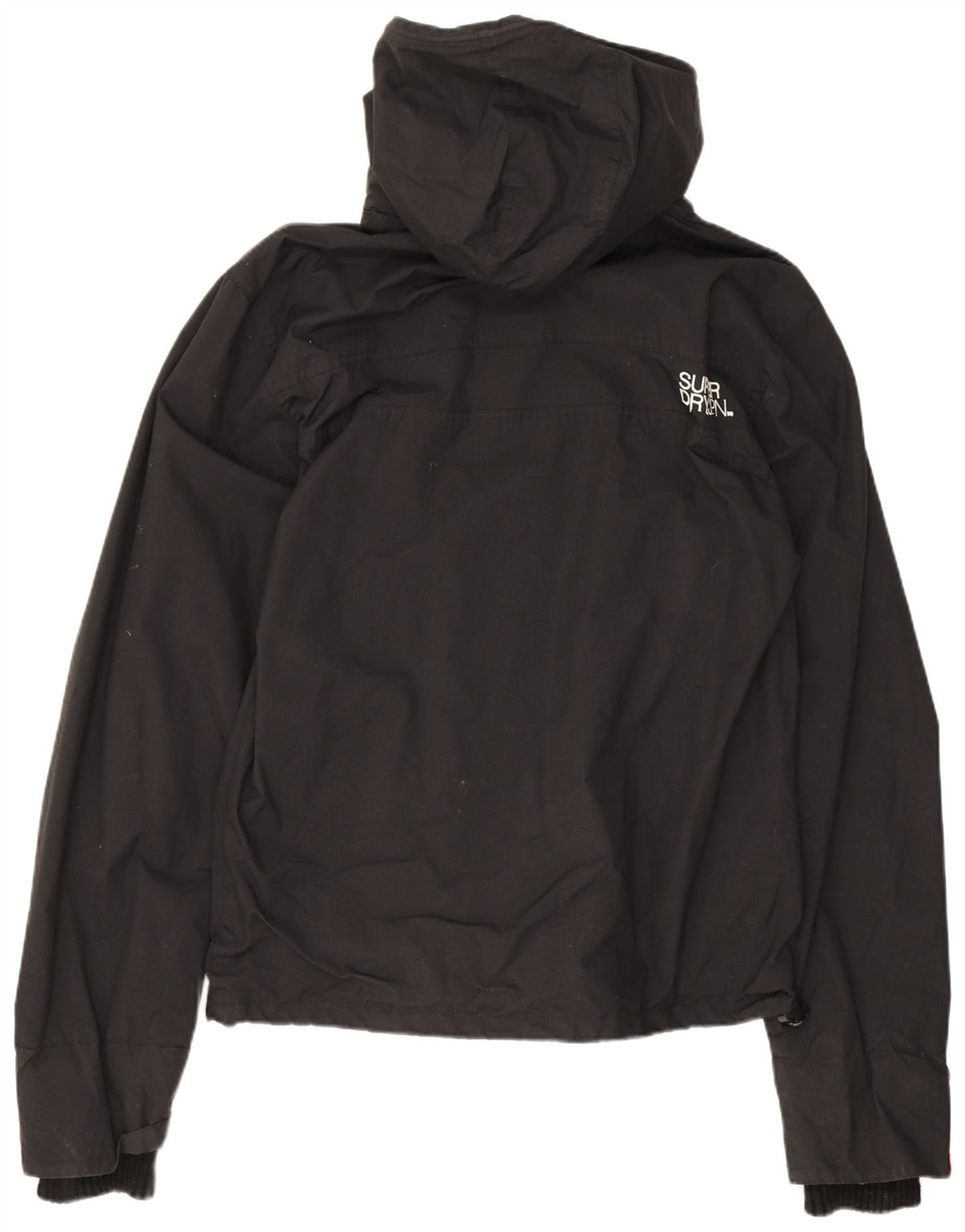 Superdry Ανδρικό μπουφάν βροχής με κουκούλα UK 38 Medium Black Nylon