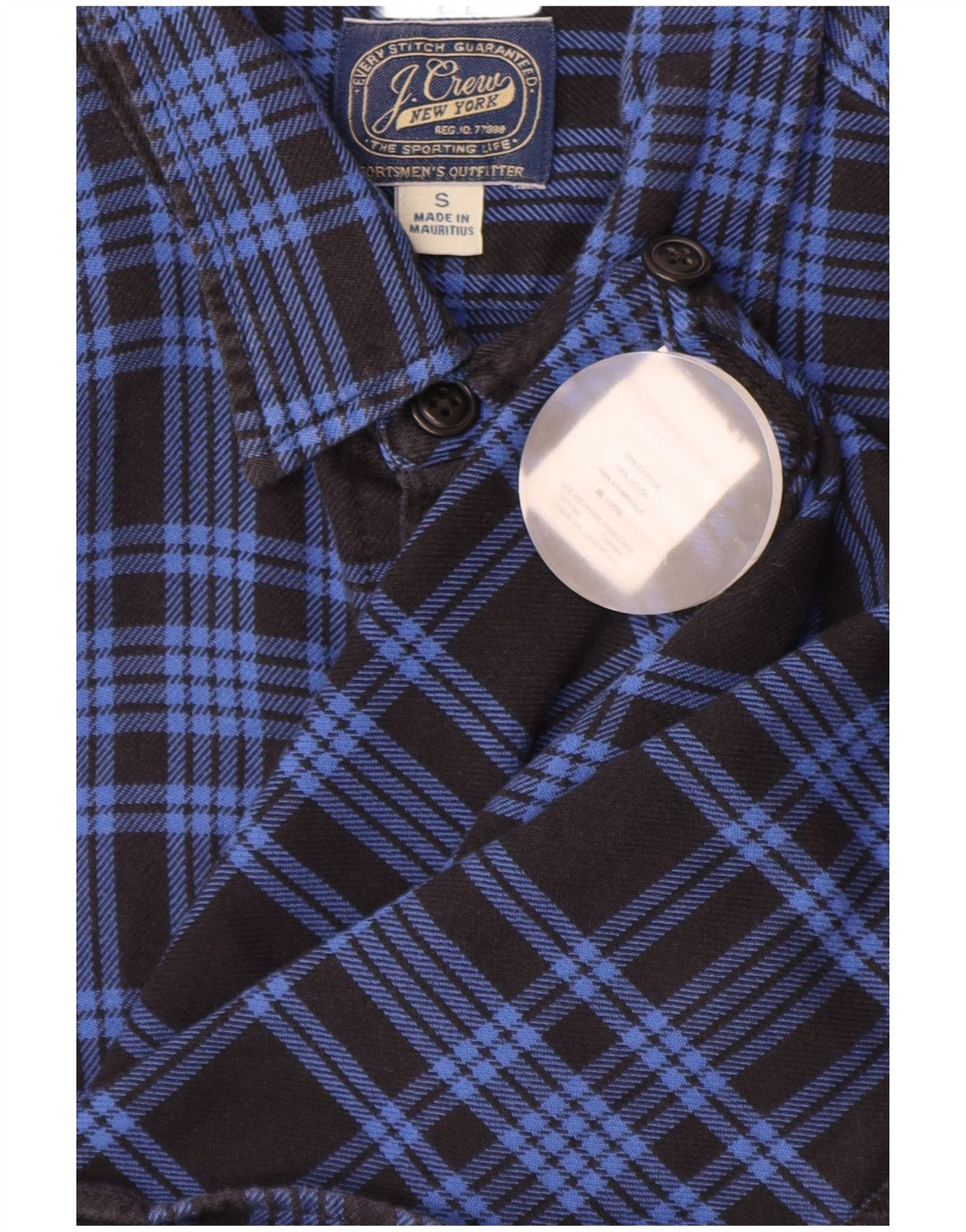 J. CREW Ανδρικό φανελένιο πουκάμισο Small Blue Check Cotton