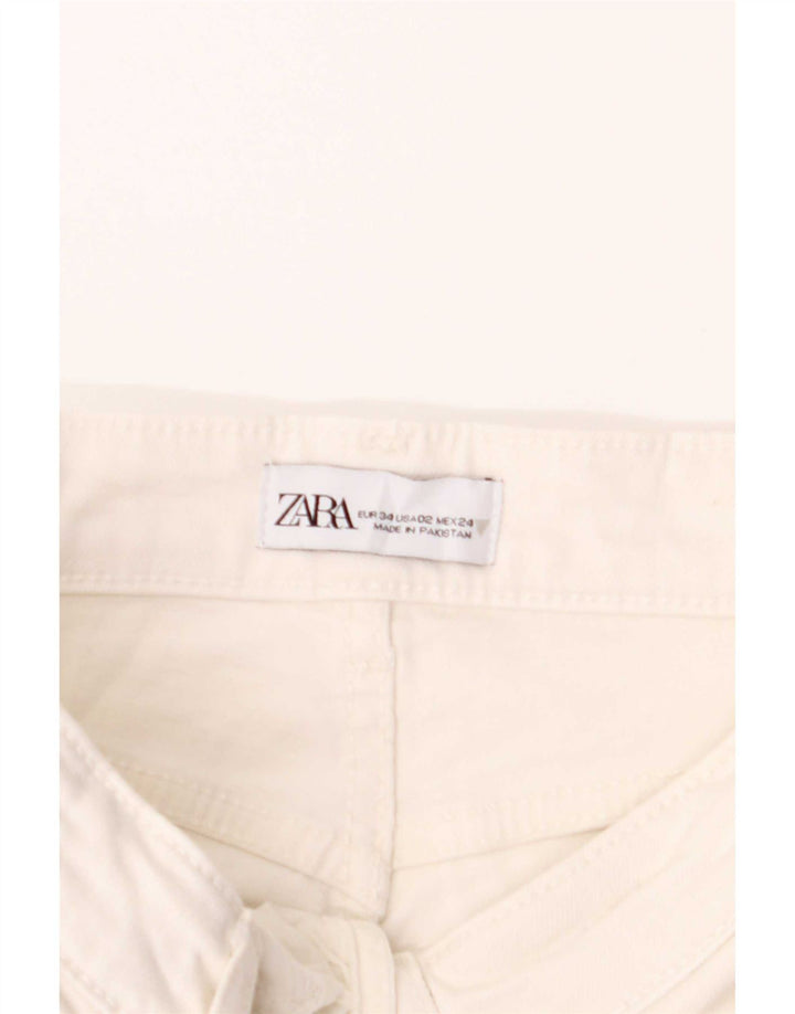 Zara Γυναικείο Τζιν μποτάκι EU 34 2XS W24 L25 Λευκό