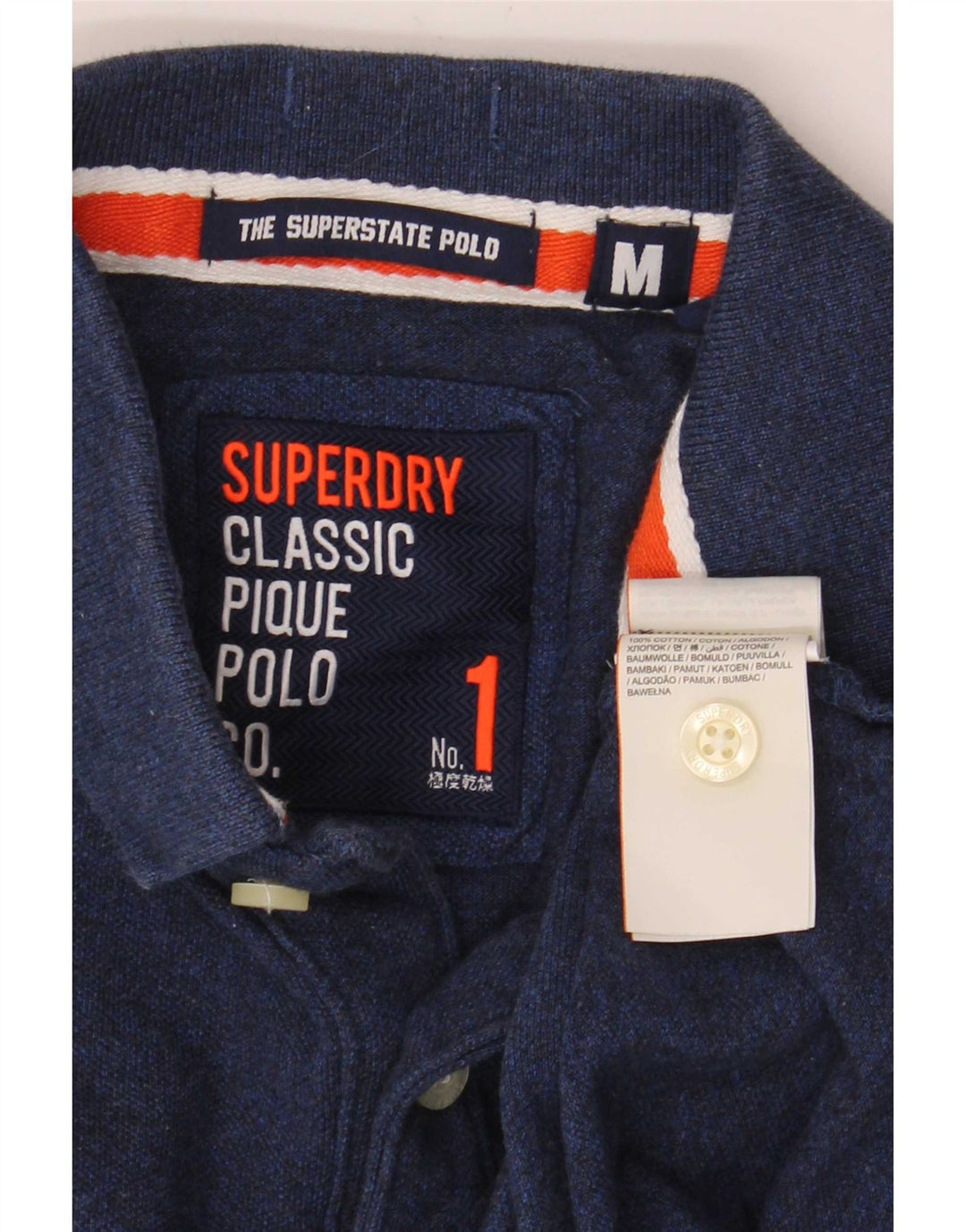 Ανδρικό γραφικό μπλουζάκι πόλο Superdry, Βαμβακερό, μεσαίο ναυτικό