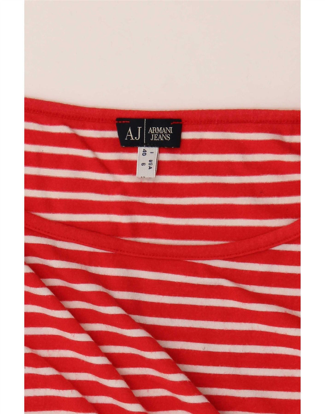 Armani Jeans Γυναικείο τοπ 3/4 μανίκι UK 10 Small Red Ride