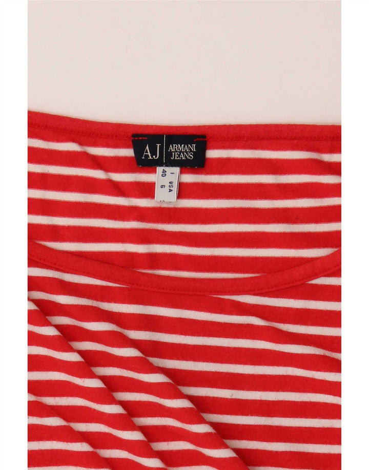 Armani Jeans Γυναικείο τοπ 3/4 μανίκι UK 10 Small Red Ride