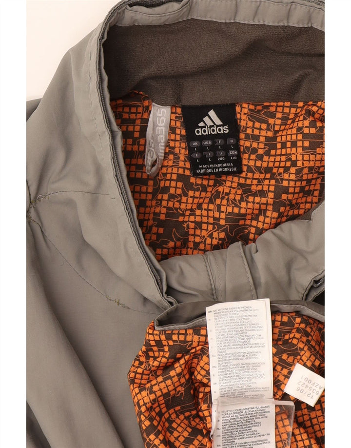 Adidas Ανδρικό μπουφάν βροχής UK 40 Large Grey Colourblock Nylon
