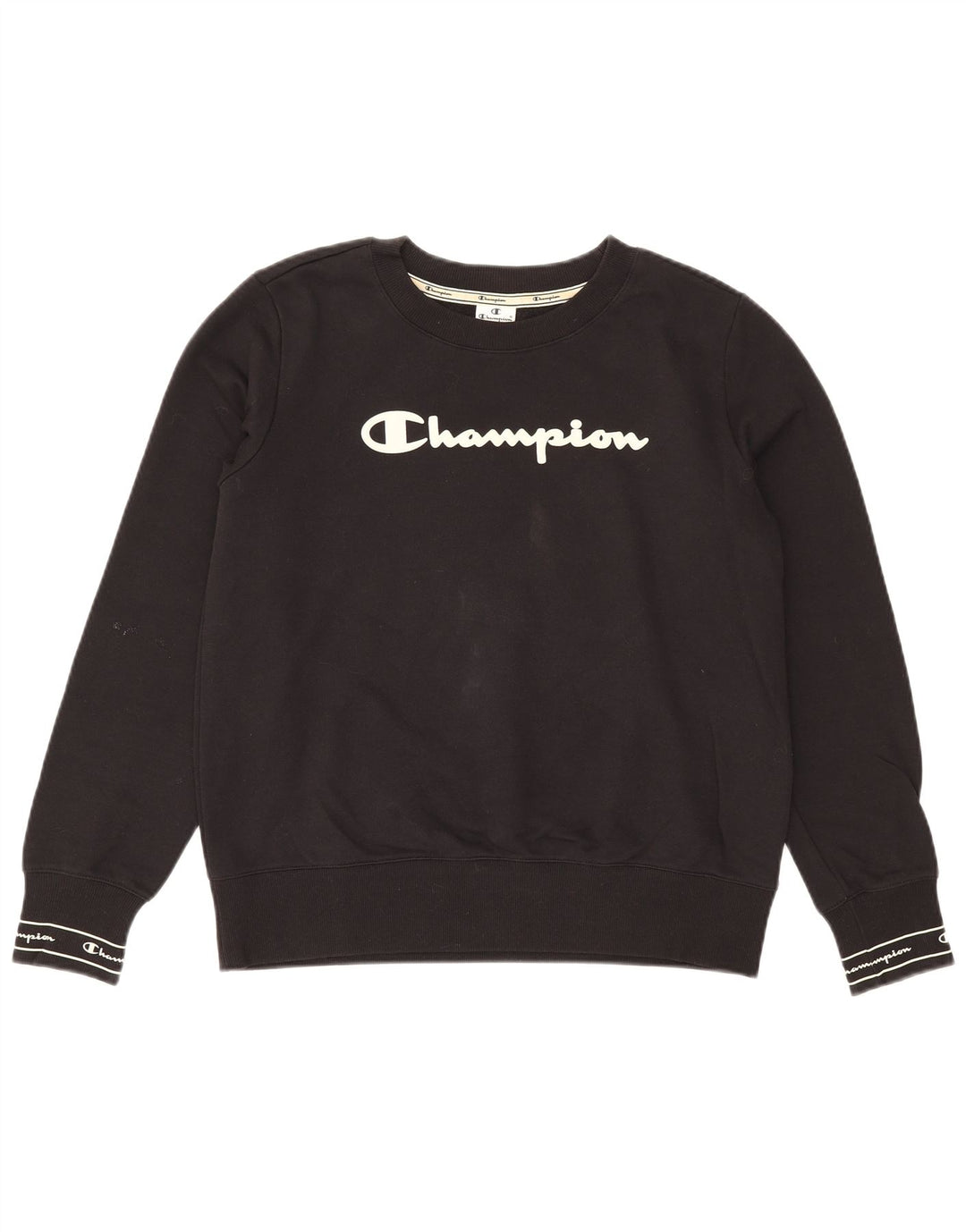 Ανδρικό γραφικό φούτερ Champion Jumper μεγάλο μαύρο βαμβακερό