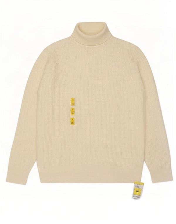 Marks & Spencer Γυναικείο πουλόβερ με ρολό λαιμόκοψη UK 16 Large Off White