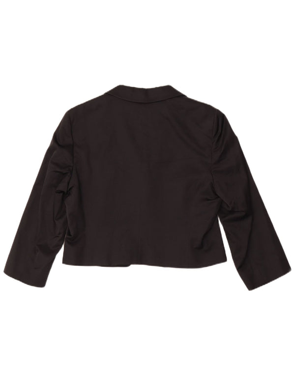 Marella Γυναικείο μανίκι 3/4 μπουφάν Bolero UK 14 μεγάλη μαύρη βισκόζη